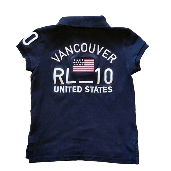 Polo Ralph Lauren Official 2010 Vancouver Olympics kids polo shirt Size 4T Navy - Picture 2 of 12